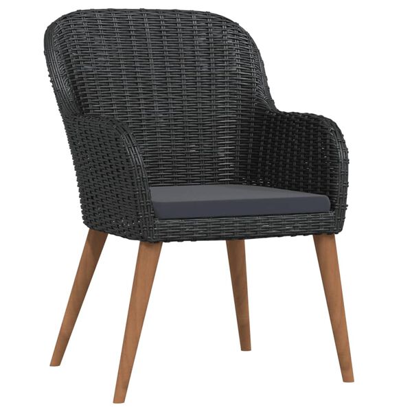 vidaXL Set da Pranzo da Giardino 7 pz con Cuscini Nero