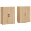vidaXL Mobili a Parete 2 pz Rovere Sonoma 69,5x34x90 cm