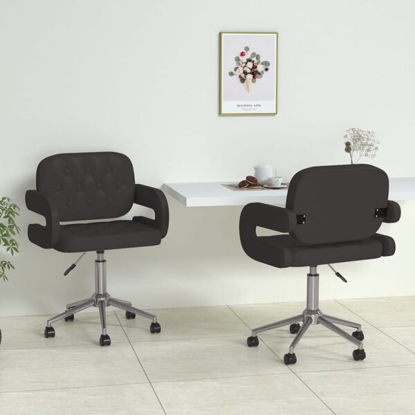 vidaXL Sedie da Pranzo Girevoli 2 pz Nere in Similpelle