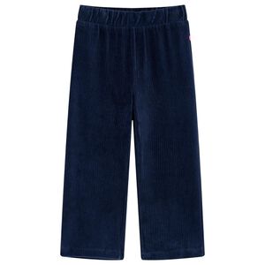 vidaXL Pantaloni da Bambino in Velluto a Coste Blu Marino 104
