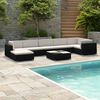 vidaXL Set Divani da Giardino 8 pz con Cuscini in Polyrattan Nero