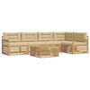 vidaXL Set di divani da esterno 6 pcs Bianco e Beige Poliestere