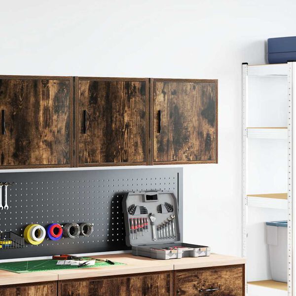 vidaXL Pensili per Garage 2 pz Rovere Fumo in Legno Multistrato