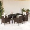 vidaXL Set da Pranzo da Giardino 7pz con Cuscini in Polyrattan Marrone