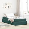vidaXL Letto con contenitore e materasso Verde Scuro 90 x 200 cm