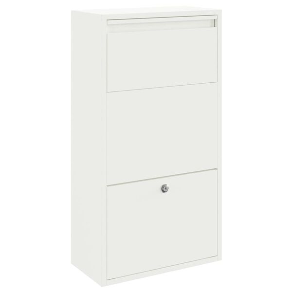 vidaXL Cassetta per pacchi con porta Bianco 44 x 22 x 82 cm Acciaio