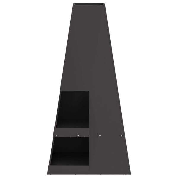 vidaXL Focolare Nero 50 x 50 x 100 cm Acciaio