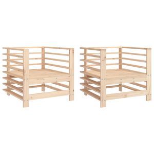 vidaXL Sedie da Giardino 2pz in Legno Massello Pino