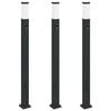vidaXL Lampioni a paletto con sensore e presa 3 pz 110 cm neri IP44