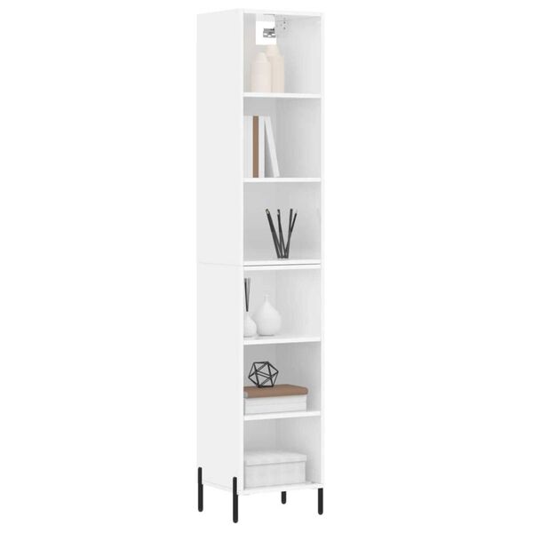 vidaXL Credenza 34,5x32,5x180 cm in Legno Multistrato Bianco Lucido