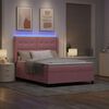 vidaXL Letto con Box Springs LED e Materasso Rosa 160 x 200 cm Velluto
