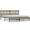 vidaXL Giroletto senza Materaso in Metallo Rovere Sonoma 193x203 cm