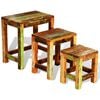 vidaXL Tavolini Impilabili Set 3 pz in Legno Vintage di Recupero
