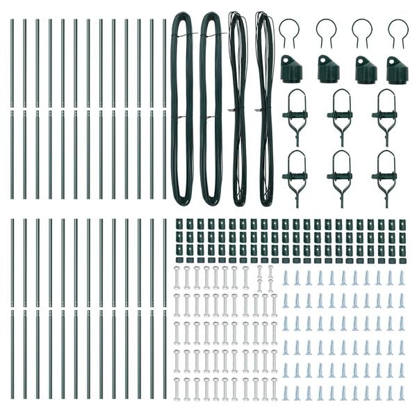 vidaXL Palo della recinzione 26 pcs Verde 3,2 x 3,2 x 190 cm
