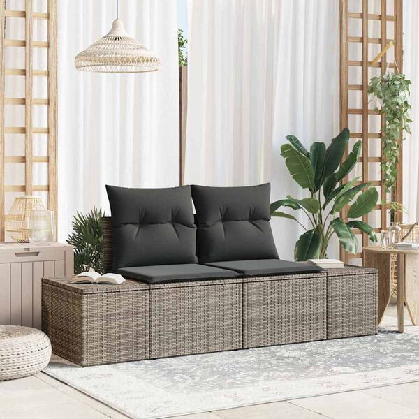 vidaXL Divano da giardino Grigio 123 x 62 x 69cm polyrattan