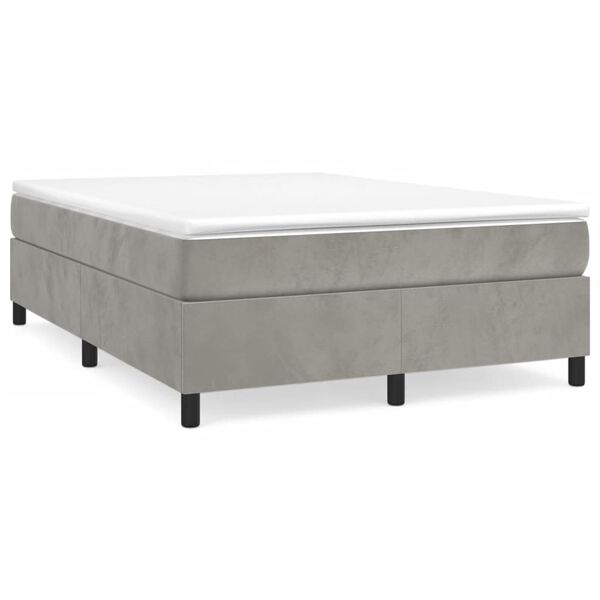 vidaXL Struttura Letto a Rete a Molle Grigio Chiaro 140x190 cm Velluto
