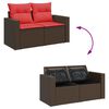 vidaXL Set Divano da Giardino 6 pz con Cuscini Marrone in Polyrattan