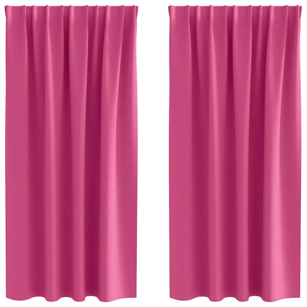 vidaXL Tende Blackout con Anelli 2 pcs Rosa Vivo 175 x 140 cm