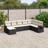 vidaXL Set Divani da Giardino con Cuscini 8 pz Nero in Polyrattan