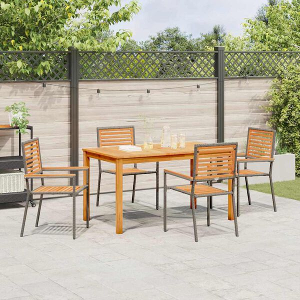 vidaXL Set da Pranzo per Giardino 5 pcs Grigio