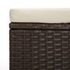 vidaXL Ottomana con Cuscino Marrone 40x30x40 cm in Polyrattan