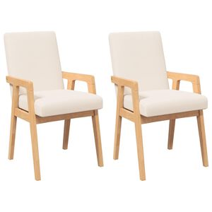 vidaXL Sedie da Pranzo con Cuscini 2 pz in Legno Massello di Hevea