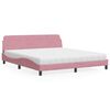 vidaXL Letto con Materasso Dover Rosa 180x200 cm in Velluto
