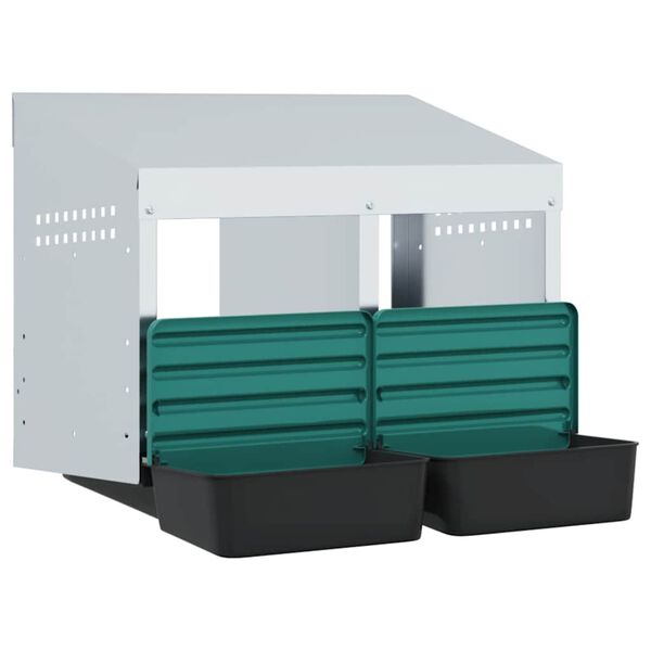 vidaXL Nido per Galline a 2 Scomparti da Parete in Acciaio Zincato