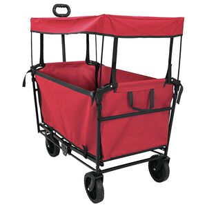 vidaXL Carrello a Mano Pieghevole Rosso 105 x 56.5 x 116 cm