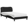 vidaXL Letto con Materasso Hvar Nero e Bianco 100x200 cm in Similpelle