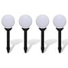 vidaXL Lampioni Solari LED Giardino 4 pz Rotondi 15 cm con Picchetto