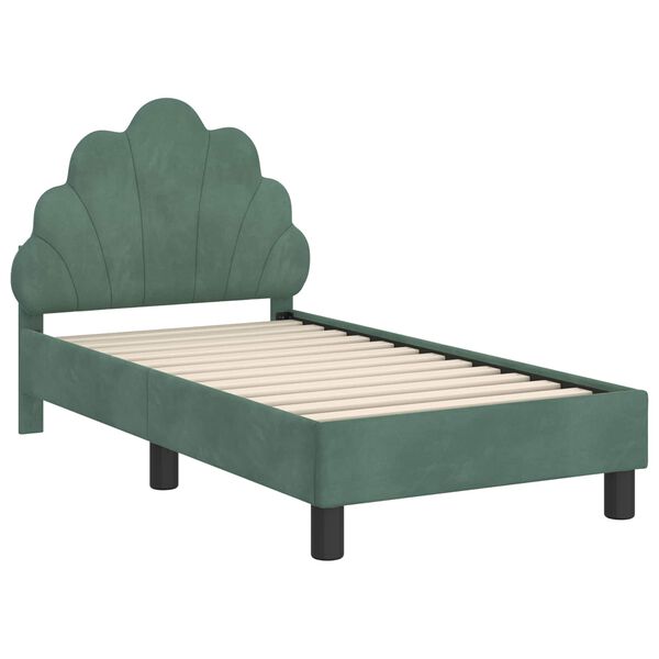 vidaXL Struttura letto per bambini con testata Verde Mare 70 x 140 cm