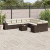 vidaXL Set Divani da Giardino 11 pz con Cuscini Polyrattan Marrone