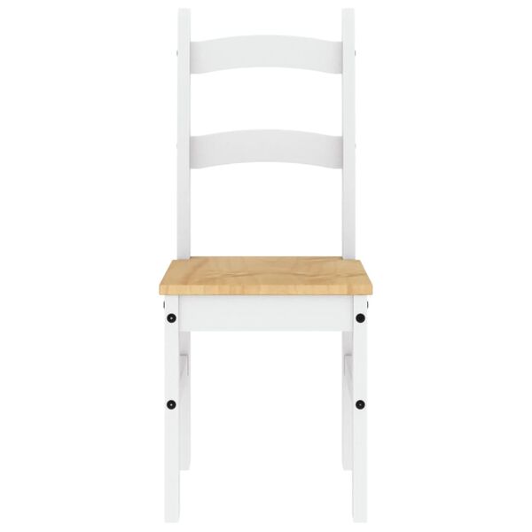 vidaXL Sedie da Pranzo 2 pz Bianche 40x46x99 cm Legno Massello di Pino