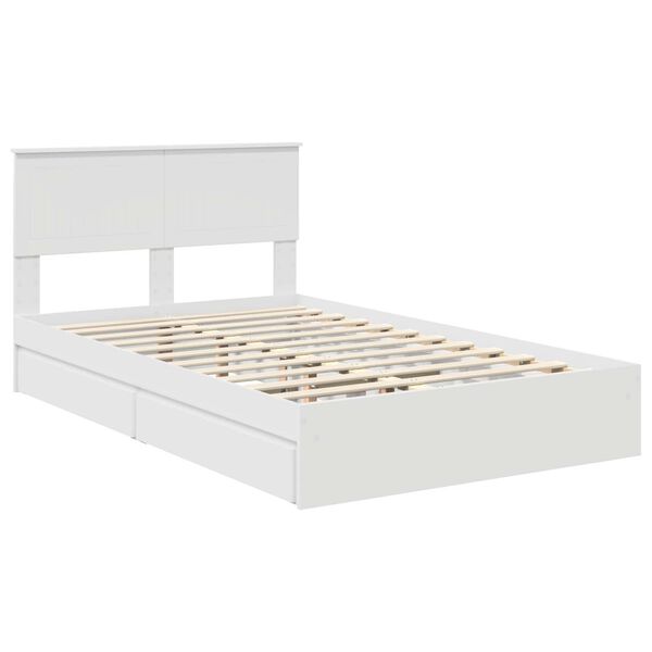 vidaXL Letto con Contenitore Bianco 120 x 190 cm Legno multistrato