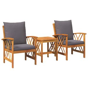 vidaXL Set Divano da Giardino 3 pcs Marrone legno massello di acacia