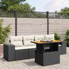 vidaXL Set Divani da Giardino 5 pz con Cuscini in Polyrattan Nero