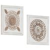 vidaXL Decorazione artistica 2 pz 40 x 40 x 1,5 cm Marrone e bianco