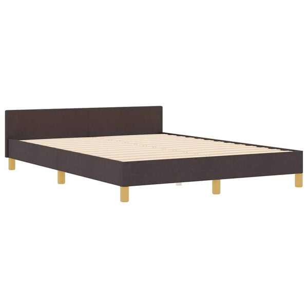 vidaXL Struttura del letto Marrone scuro 140 x 190 cm Tessuto