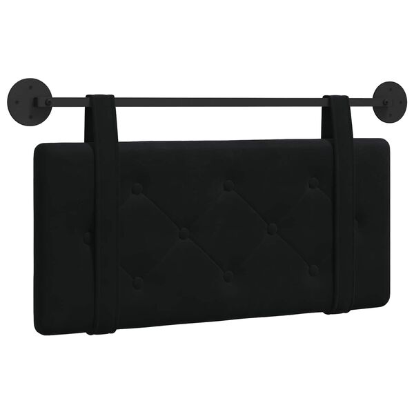 vidaXL Testata appesa Montaggio a parete Nero 90 x 55 x 5 cm Velluto