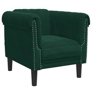 vidaXL Poltrona Verde Scuro in Velluto