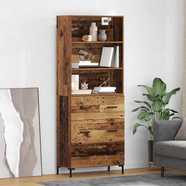 vidaXL Credenza Legno vecchio 69,5 x 34 x 180 cm Legno multistrato