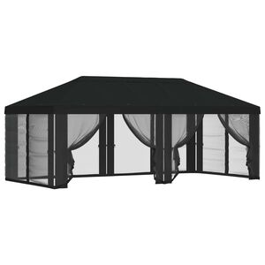 vidaXL Copertura Gazebo con Pareti Laterali Nero 600,5 x 300,5 cm