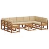 vidaXL Set di divani da esterno con cuscino 10 pcs Naturale e Beige
