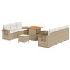 vidaXL Set Divano da Giardino 10 pz Beige polyrattan