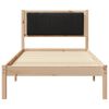 vidaXL Letto con Testiera Rivestita Nero 90 x 200 cm Pino massello