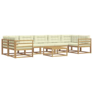 vidaXL Set di divani da esterno 6 pz Bianco e Crema