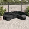 vidaXL Set Divani da Giardino con Cuscini 7pz Nero Polyrattan