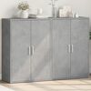 vidaXL Credenze 2 pz Grigio Cemento 60x31x84 cm in Legno Multistrato