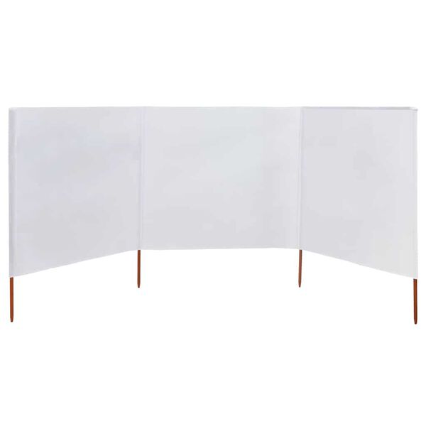 vidaXL Paravento a 3 Pannelli in Tessuto 400x160 cm Bianco Sabbia